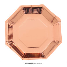 Rosé Gouden Partybordjes 23cm (6st)
