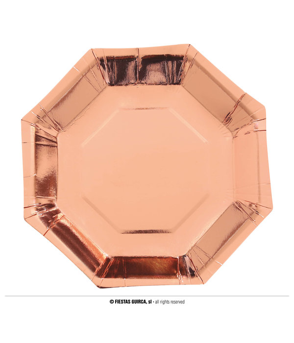Rosé Gouden Partybordjes 23cm (6st)