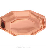 Rosé Gouden Partybordjes 23cm (6st)