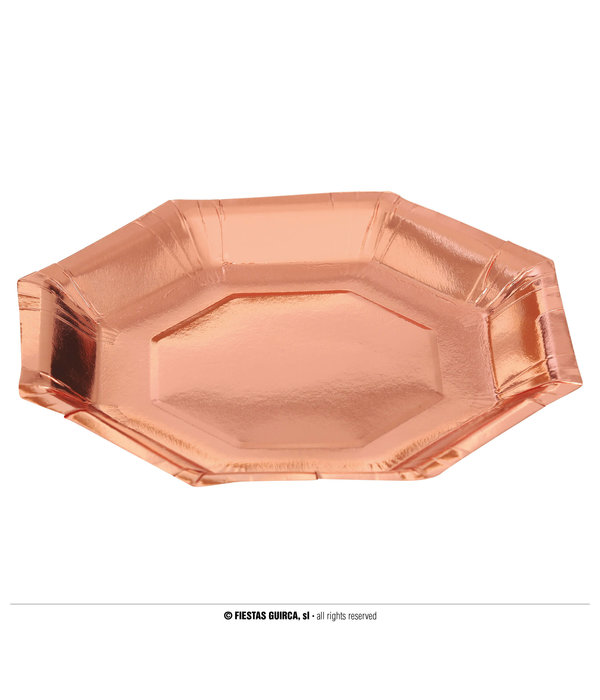 Rosé Gouden Partybordjes 23cm (6st)