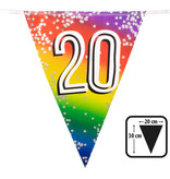 Vlaggenlijn Cijfer 20 Regenboog Met Sterren (6m)