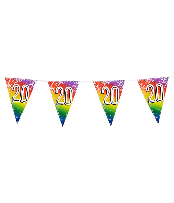 Vlaggenlijn Cijfer 20 Regenboog Met Sterren (6m)