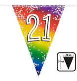 Vlaggenlijn Cijfer 21 Regenboog Met Sterren (6m)