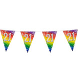 Vlaggenlijn Cijfer 21 Regenboog Met Sterren (6m)