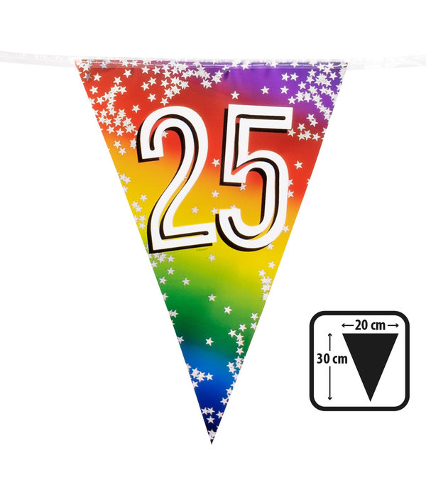 Vlaggenlijn Cijfer 25 Regenboog Met Sterren (6m)