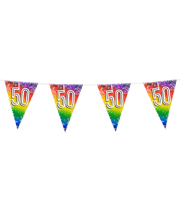 Vlaggenlijn Cijfer 50 Regenboog Met Sterren (6m)