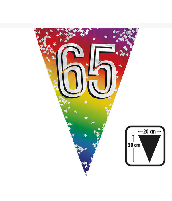 Vlaggenlijn Cijfer 65 Regenboog Met Sterren (6m)