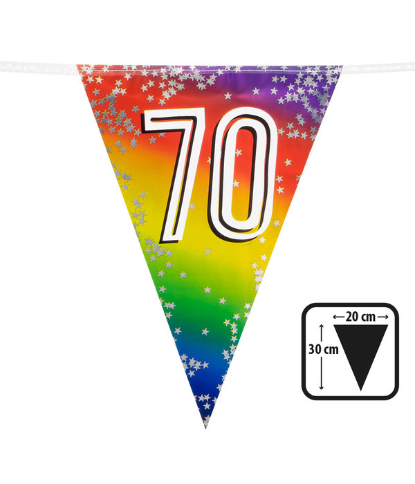 Vlaggenlijn Cijfer 70 Regenboog Met Sterren (6m)