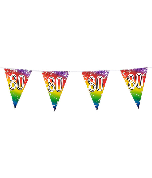 Vlaggenlijn Cijfer 80 Regenboog Met Sterren (6m)