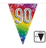 Vlaggenlijn Cijfer 90 Regenboog Met Sterren (6m)