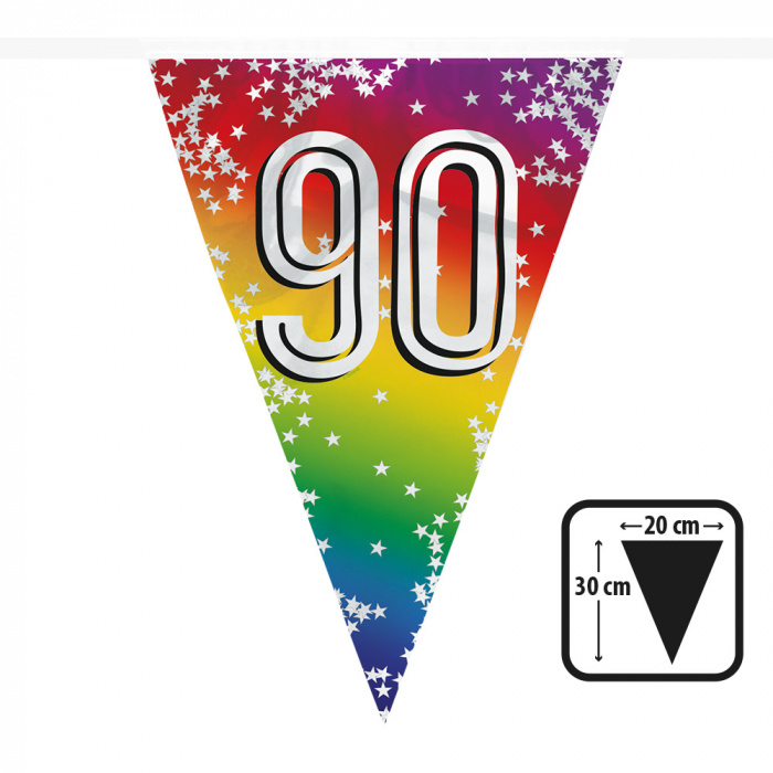 Vlaggenlijn Cijfer 90 Regenboog Met Sterren (6m) afbeelding