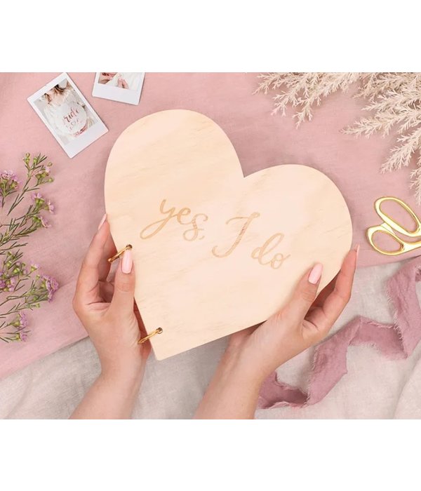 Gastenboek Hout Yes I Do Huwelijk