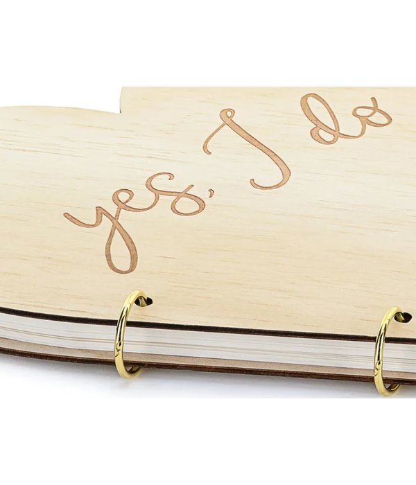 Gastenboek Hout Yes I Do Huwelijk