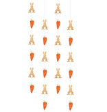 Hangdecoratie Slingers Wortels en konijnen (4st)