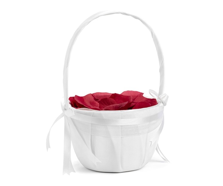 Bruiloft mandje wit 26cm afbeelding