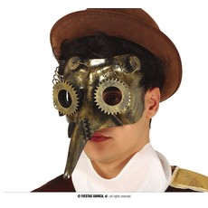 Steampunk Masker Goud Tandwielen