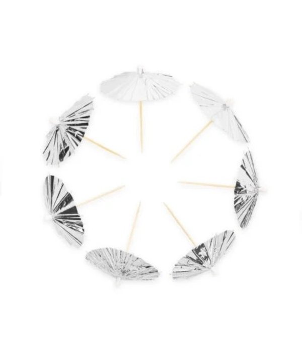 Parasol Prikkers Metallic Zilver (10st)