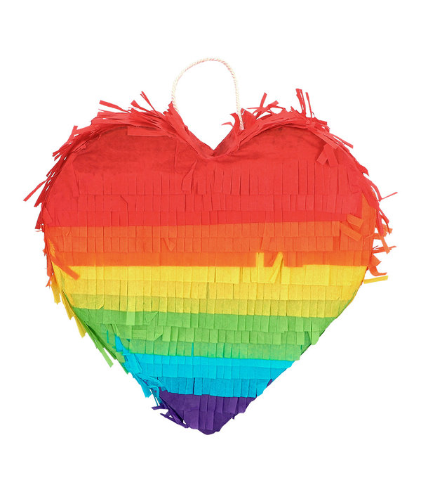 Minipiñata Hart Regenboog (20cm)