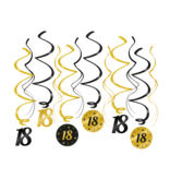 Classy Party Swirls 18 Jaar (12st)