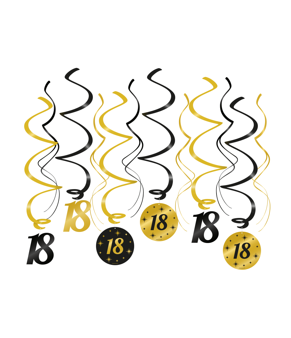 Classy Party Swirls 18 Jaar (12st) afbeelding