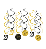 Classy Party Swirls 21 Jaar (12st)