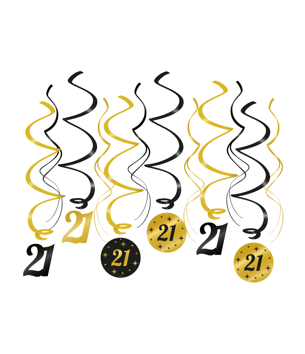 Classy Party Swirls 21 Jaar (12st) afbeelding