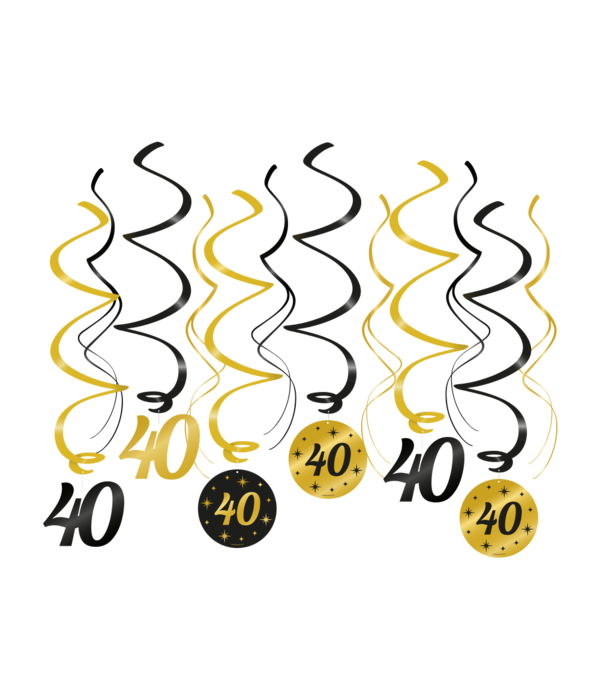 Classy Party Swirls 40 Jaar (12st)