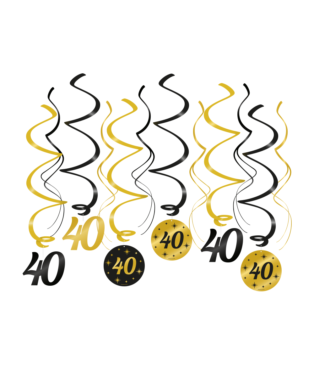 Classy Party Swirls 40 Jaar (12st) afbeelding