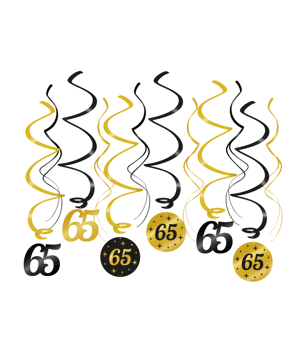 Classy Party Swirls 65 Jaar (12st) afbeelding