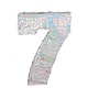 Piñata cijfer 7 holografisch zilver (40x28cm)