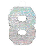 Piñata cijfer 8 holografisch zilver (40x28cm)