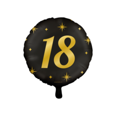 Classy Folieballon 18 Jaar Zwart/Goud (46cm)