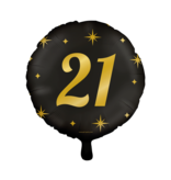 Classy Folieballon 21 Jaar Zwart/Goud (46cm)