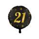 Classy Folieballon 21 Jaar Zwart/Goud (46cm)
