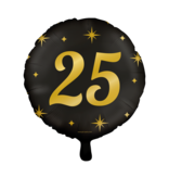 Classy Folieballon 25 Jaar Zwart/Goud (46cm)