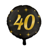 Classy Folieballon 40 Jaar Zwart/Goud (46cm)