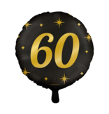 Classy Folieballon 60 Jaar Zwart/Goud (46cm)