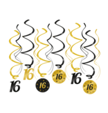 Classy Party Swirls 16 Jaar (12st)