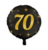 Classy Folieballon 70 Jaar Zwart/Goud (46cm)