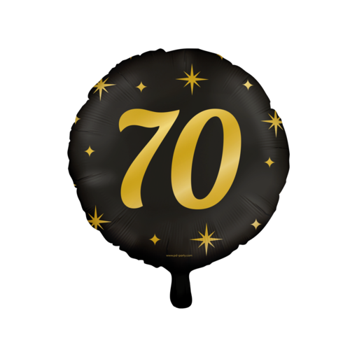 Classy Folieballon 70 Jaar Zwart/Goud (46cm)
