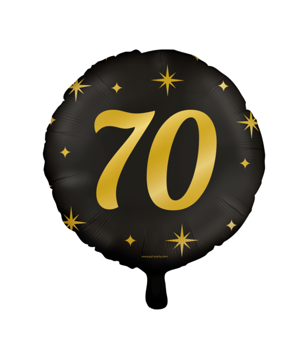 Classy Folieballon 70 Jaar Zwart/Goud (46cm)