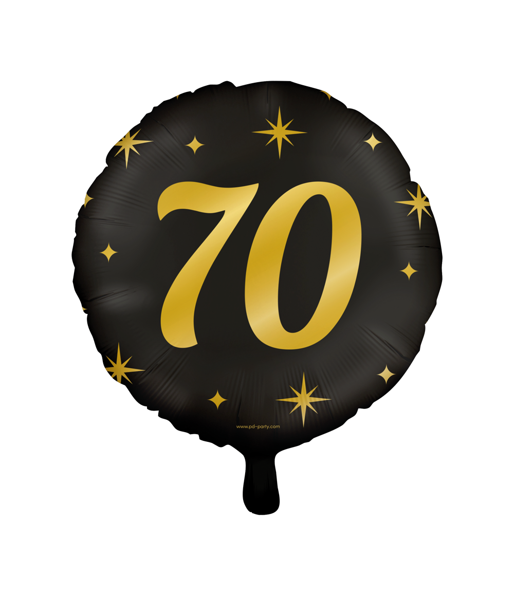 Classy Folieballon 70 Jaar Zwart/Goud (46cm)
