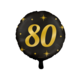 Classy Folieballon 80 Jaar Zwart/Goud (46cm)