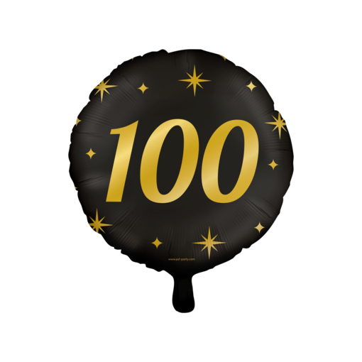 Classy Folieballon 100 Jaar Zwart/Goud (46cm)