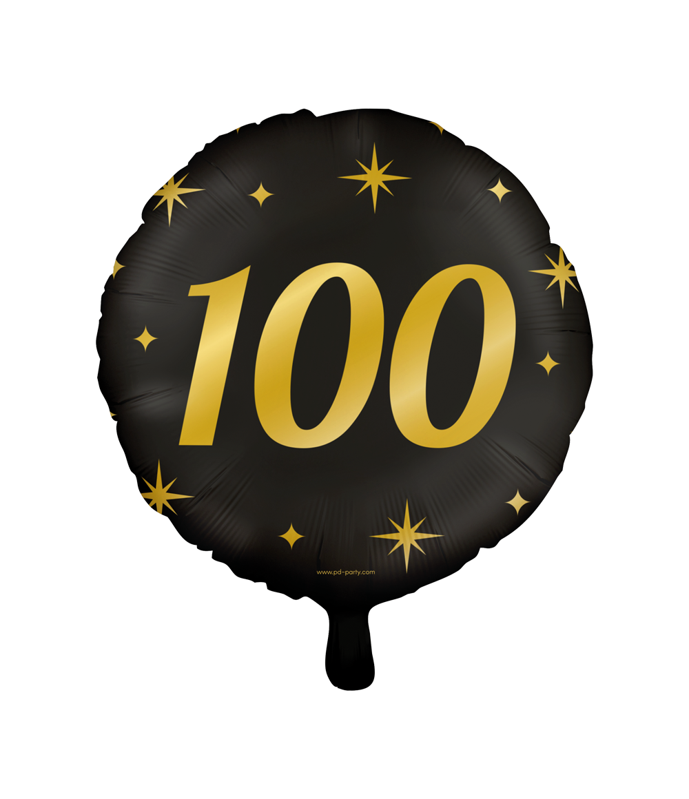 Classy Folieballon 100 Jaar Zwart/Goud (46cm) afbeelding