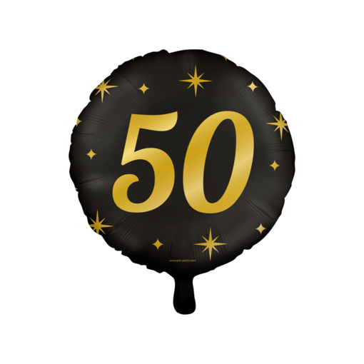 Classy Folieballon 50 Jaar Zwart/Goud (46cm)