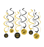 Classy Party Swirls Abraham 50 Jaar (12st)