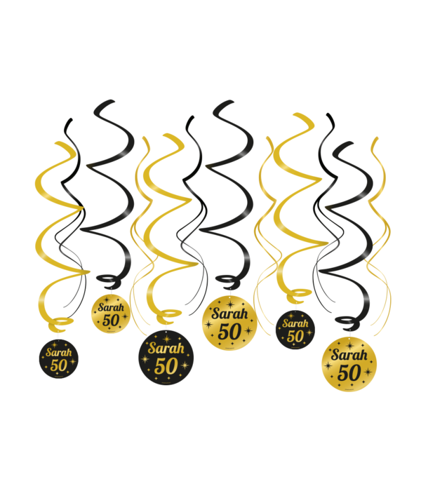 Classy Party Swirls Sarah 50 Jaar (12st)