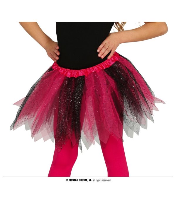 Glitter Tutu Roze/Zwart Kind