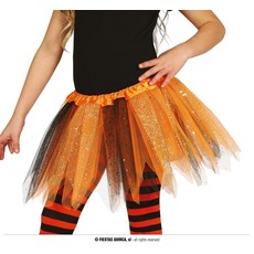 Tutu Oranje/Zwart Glitter Kind